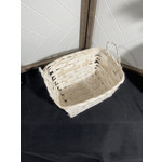Bamboo  Utility Basket with Ears White Wash