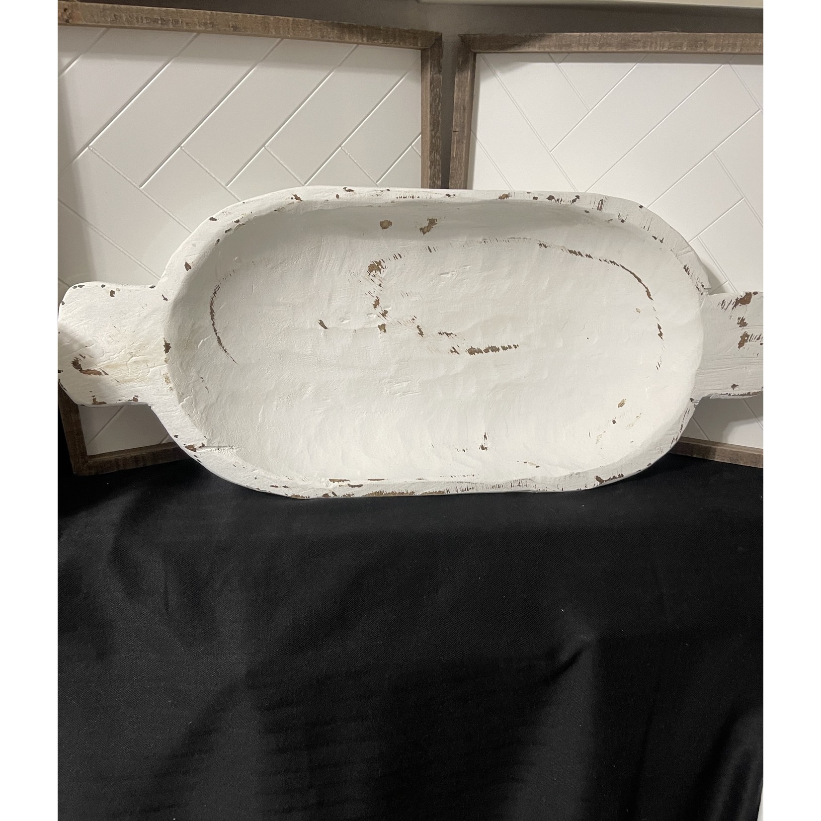 Large Wooden Bowl-White