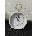 TJ MAXX Small Desk Clock - White w/ Black Accents & Gold Top