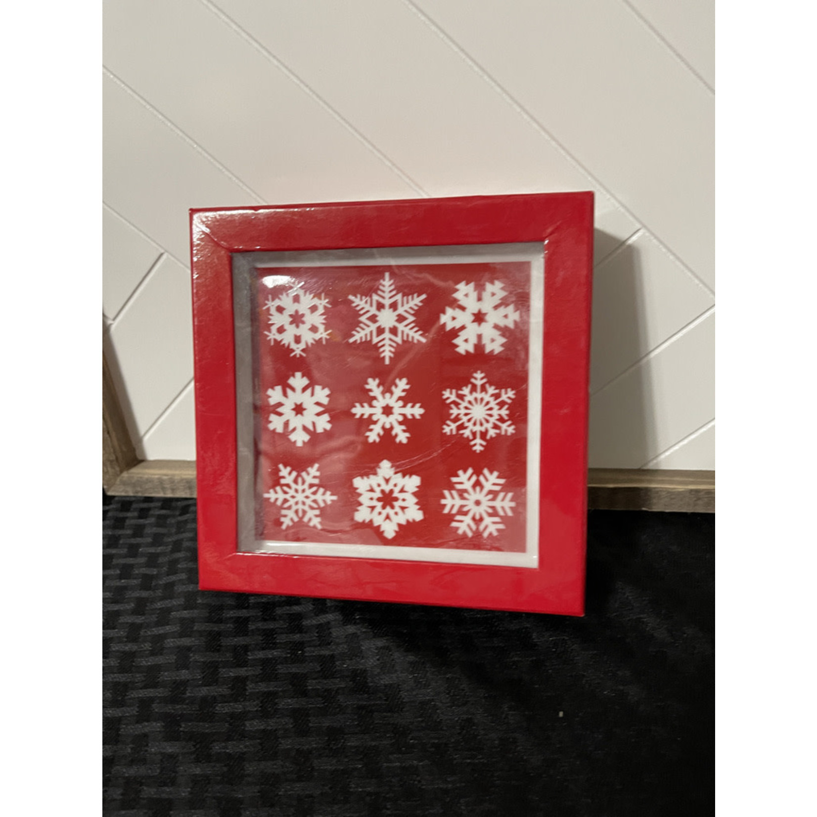 Crate & Barrel Snowflake Small Christmas Plates - Set of 4