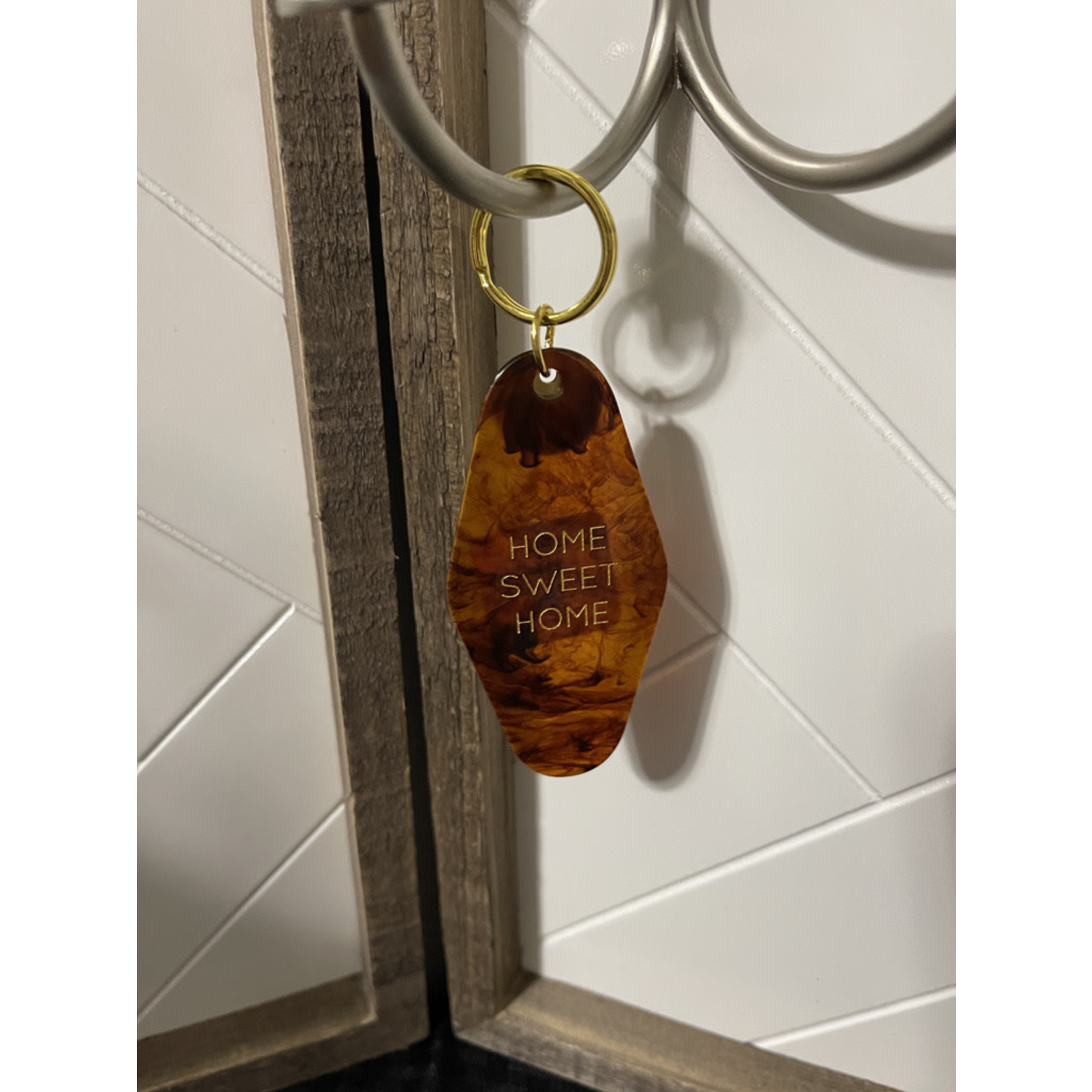 Field Study "Home Sweet Home" Gold and Brown Keychain