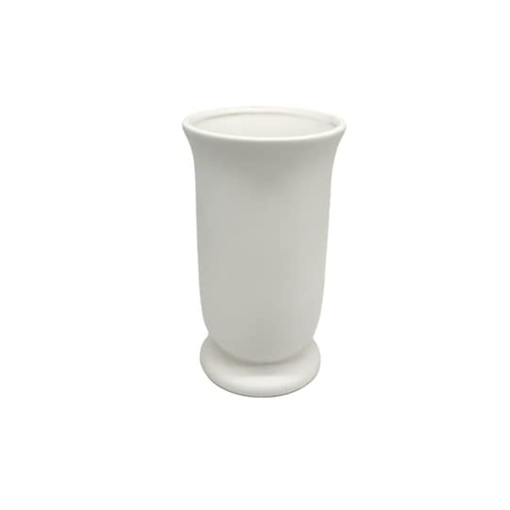 9" Matte White Ceramic Vase