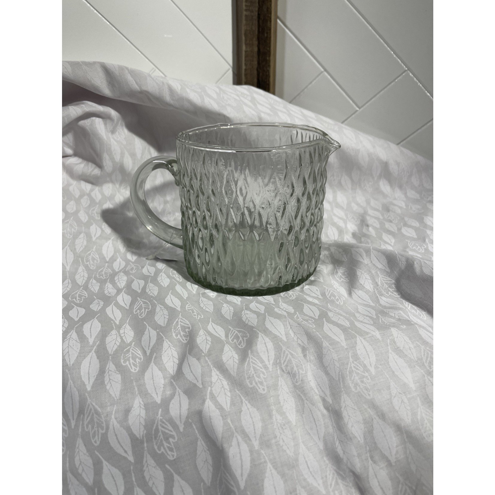 Collected Patterned Glass Pouring Cups- Wider Etched