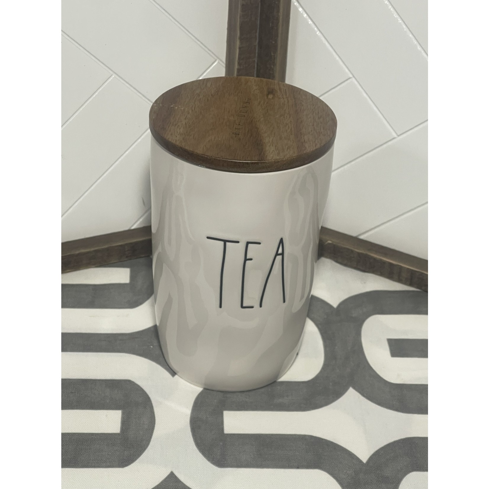 TJ MAXX Rae Dunn Tea Print Canister Ceramic