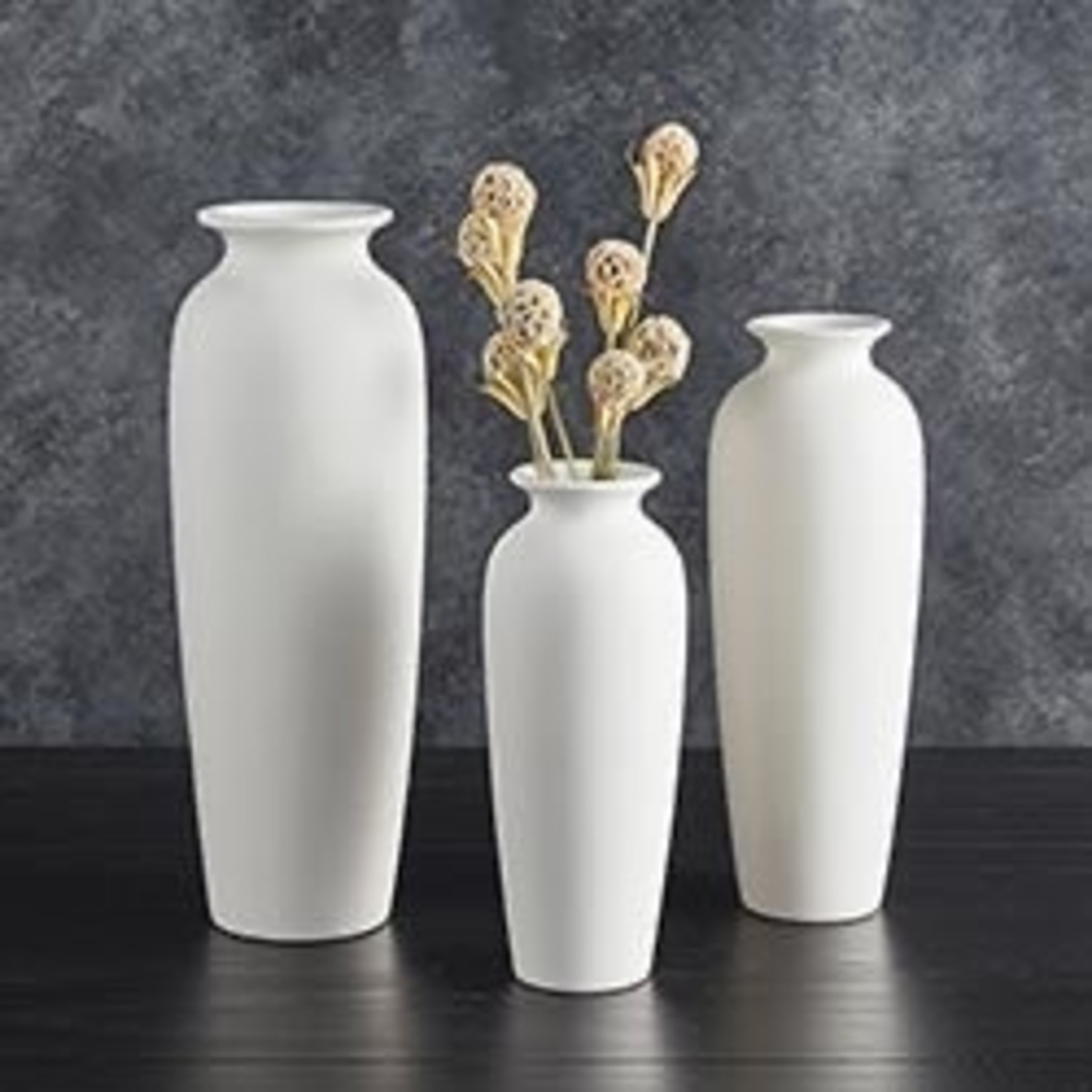 47th & Main Matte White Tall Vase - Set of 3