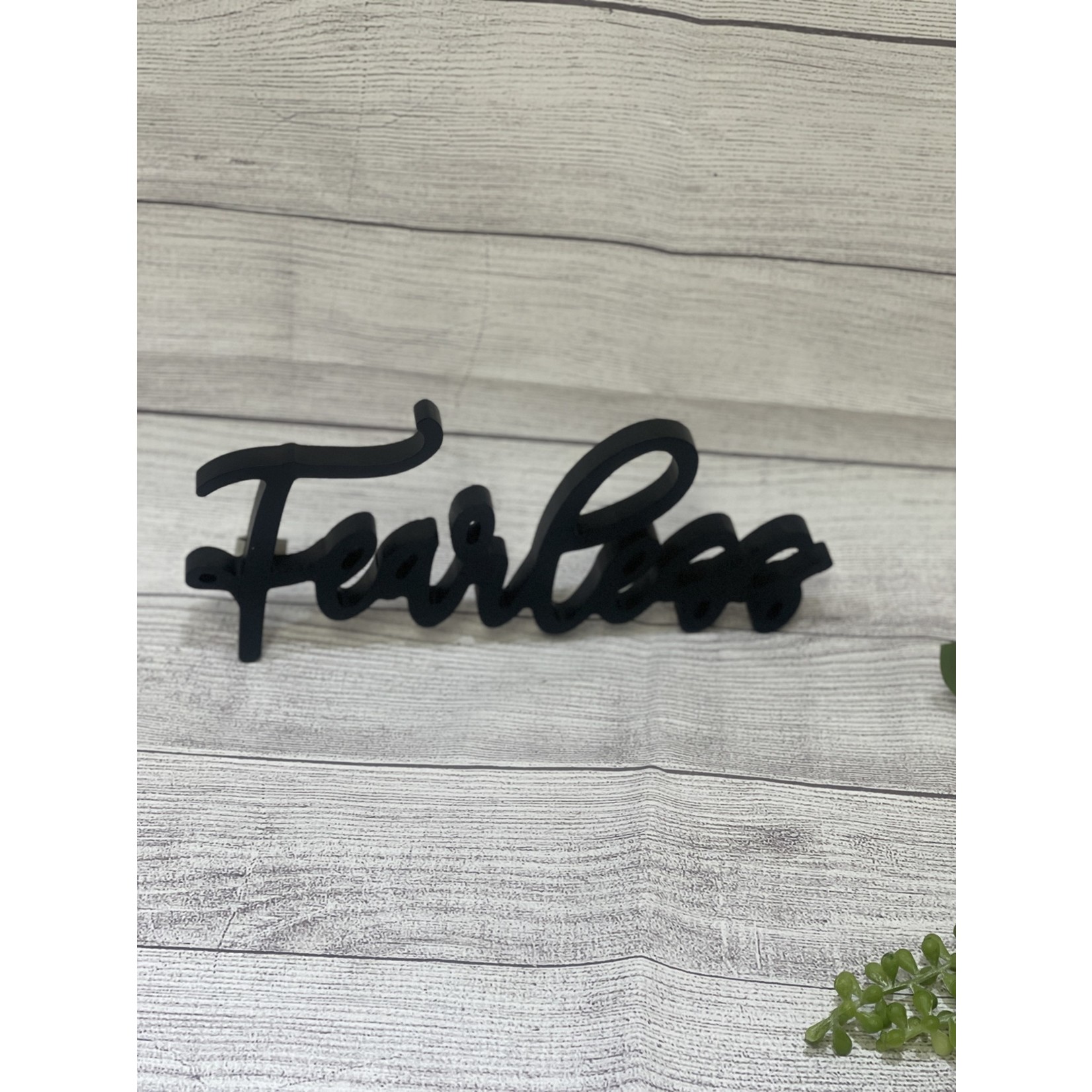 Fearless in Black Letters Wall Decor