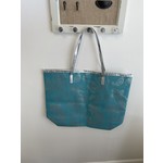 Paisley Tote Bag- Silver and Turquoise