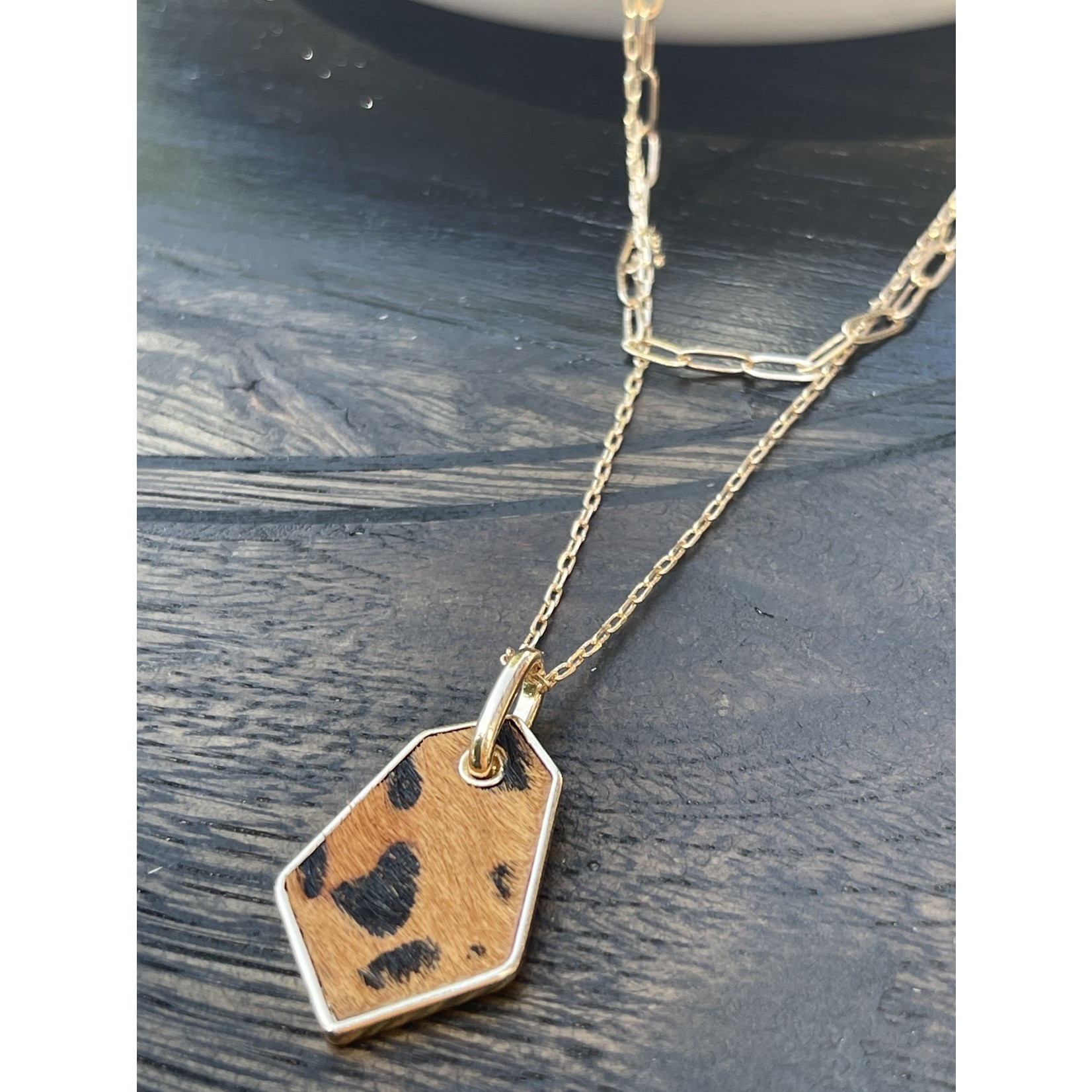 Market Animal Print Double Chain Necklace