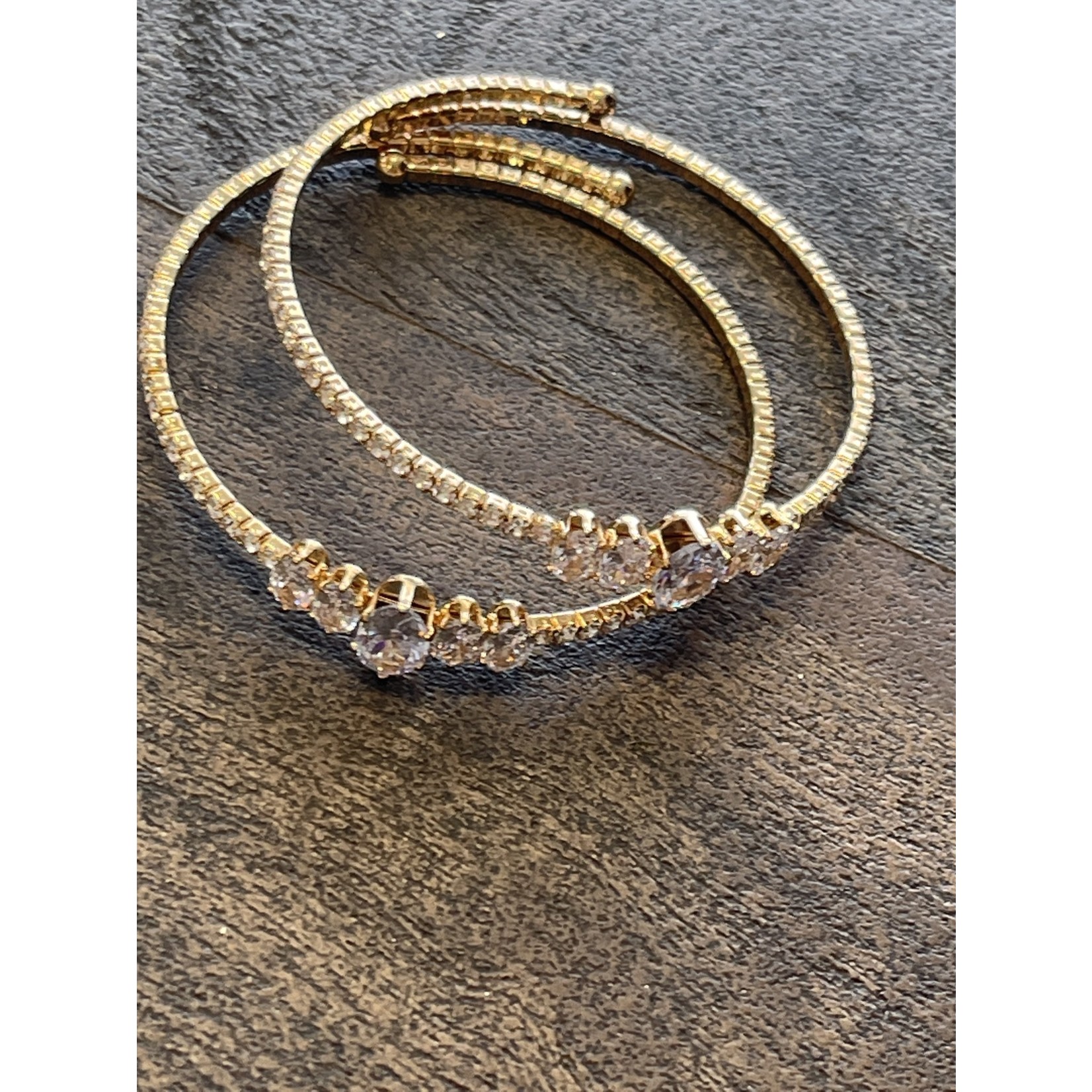 All That Glitterz 5 Stone Bling  & Gold Stretchy Bracelet