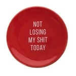 Totalee Not Losing My Shit Today Trinket Tray - Red & White