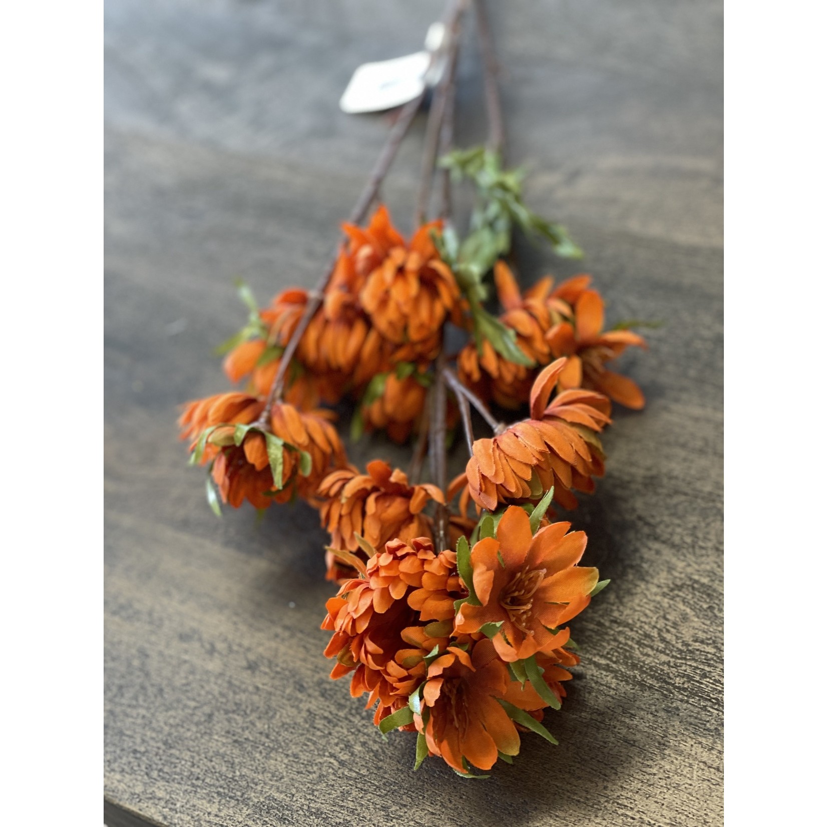 Taiwan Imports Mini Mum Spray 31" Stem - Burnt Orange