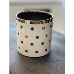 Taiwan Imports Ceramic White with Gold Dots Pot