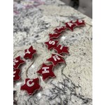 Home Red & White Star Garland saying "Merry Christmas" 6'