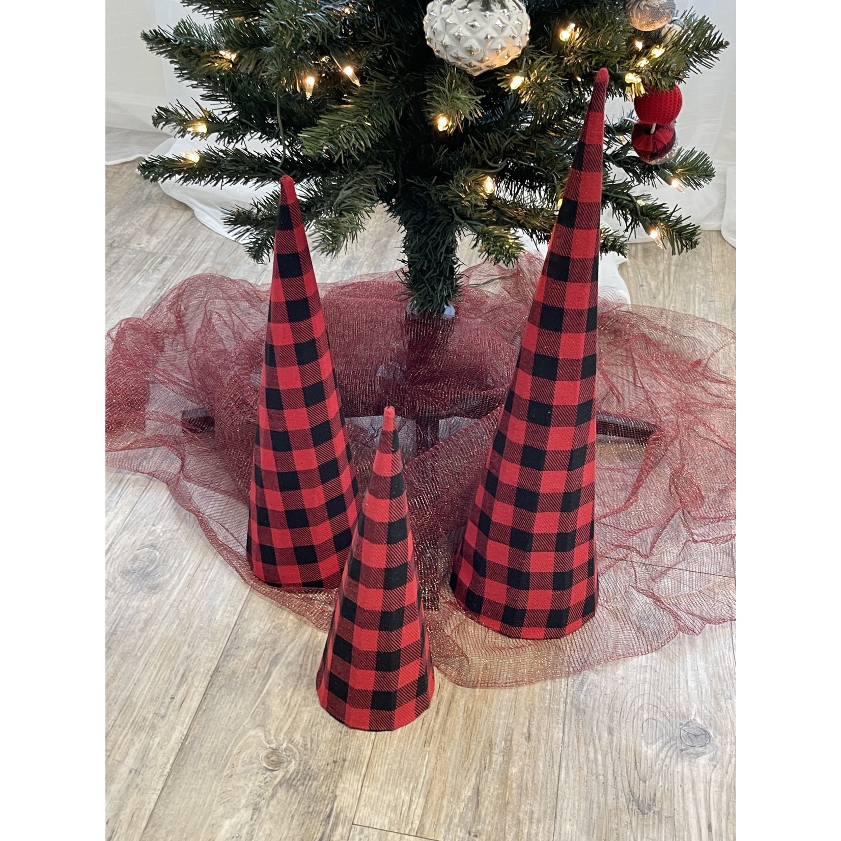 JL Creations Buffalo Plaid Tree Set of three