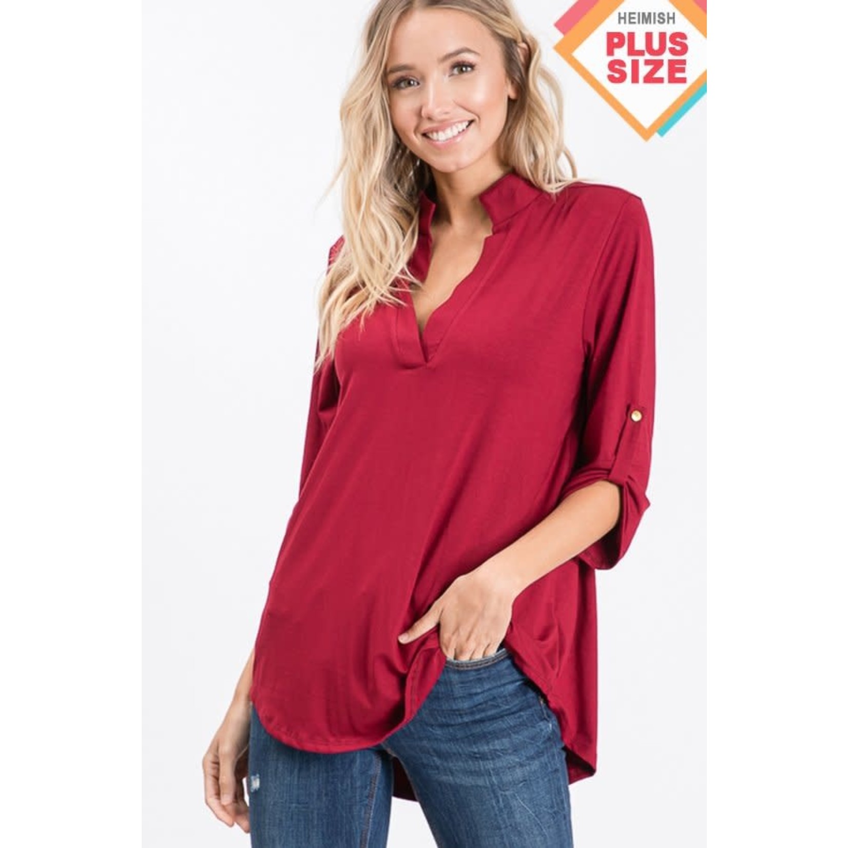 Heimish USA Heimish Gabby V-Neck -Quarter Sleeve