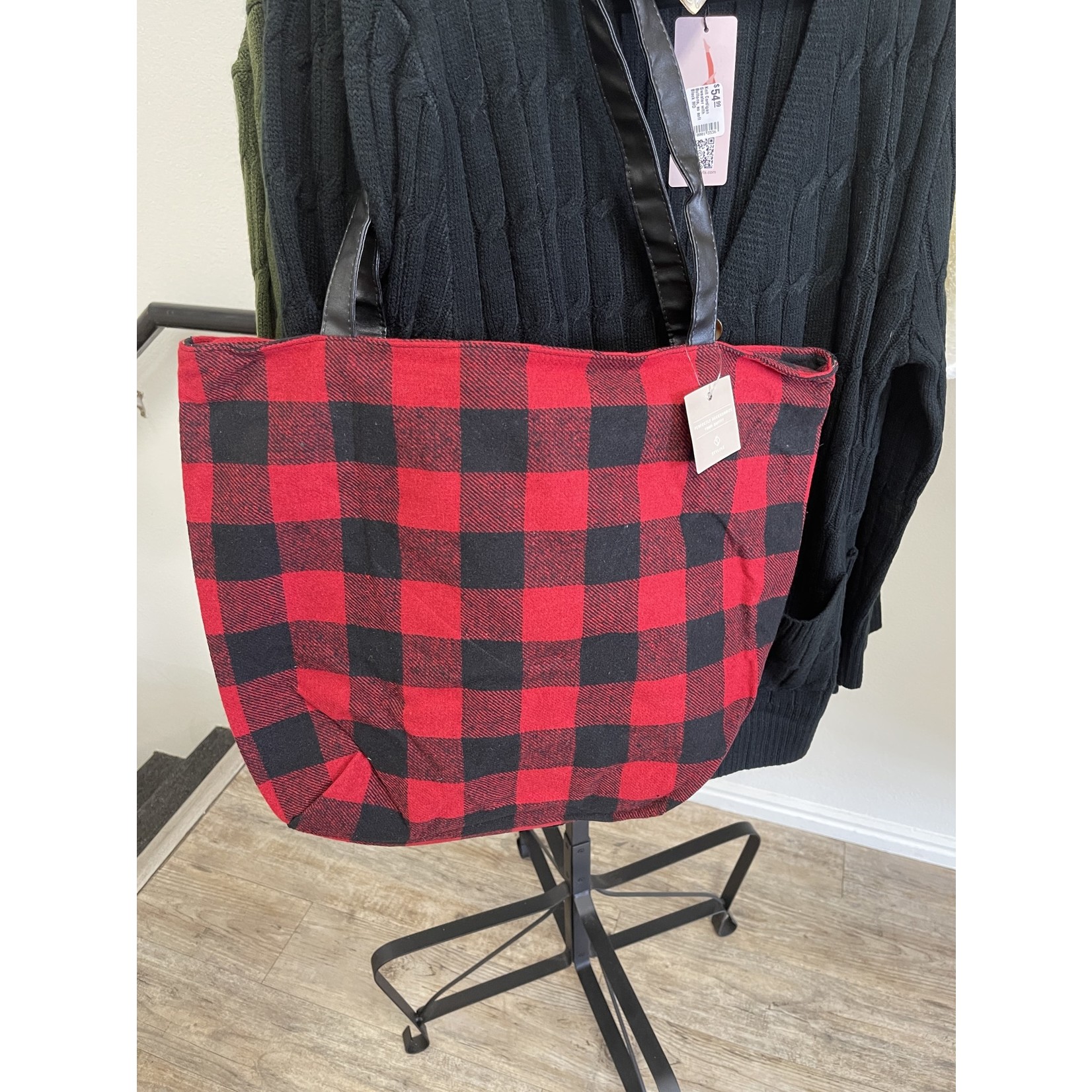 Cotton Tote with Buffalo Plaid Pocket – Hop & Hen Farm