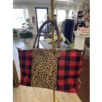 Lola Boutique Sherpa Weekender Bag - Cheetah Red Plaid