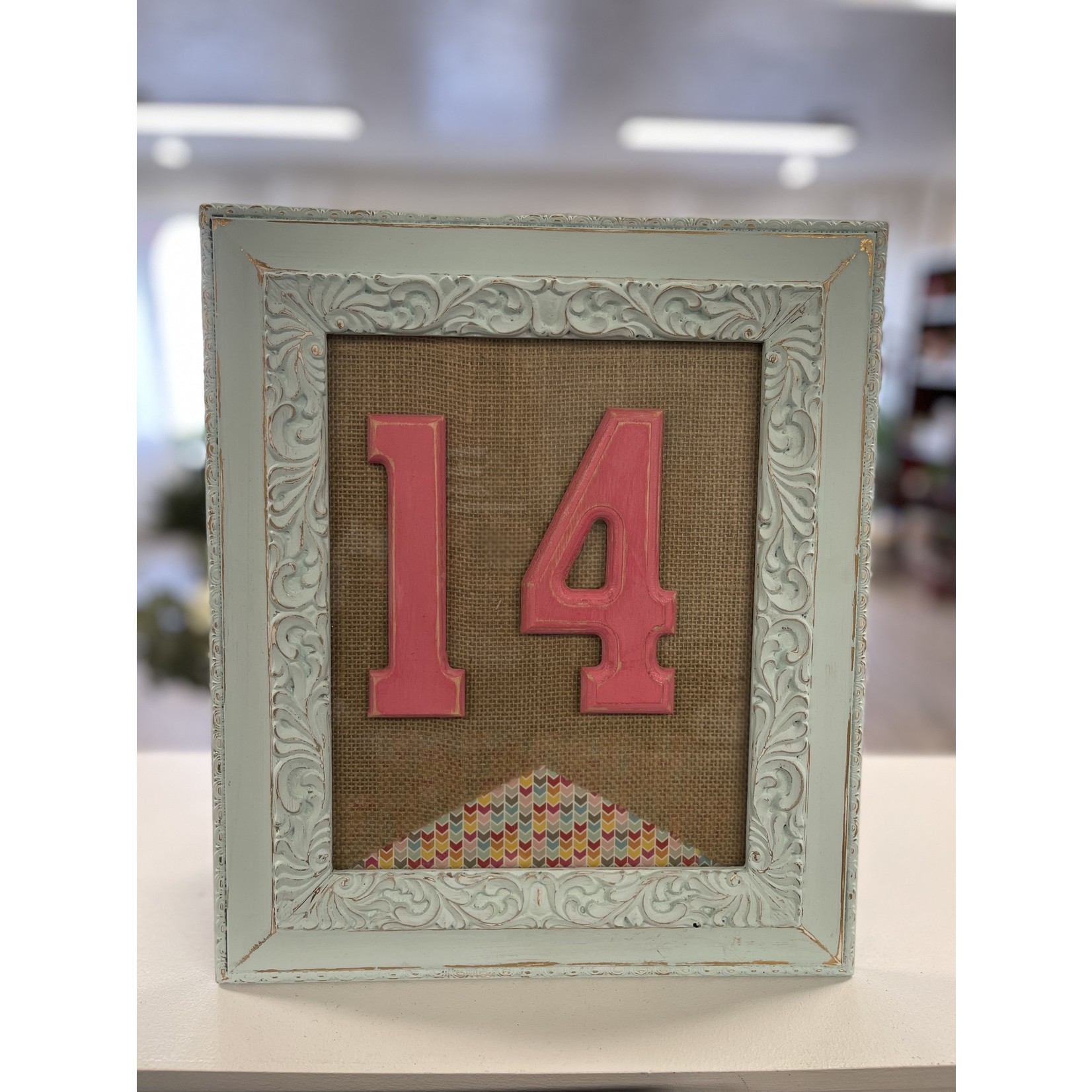 Home Valentine's Day Decor "14" in a 8 x 10 Frame
