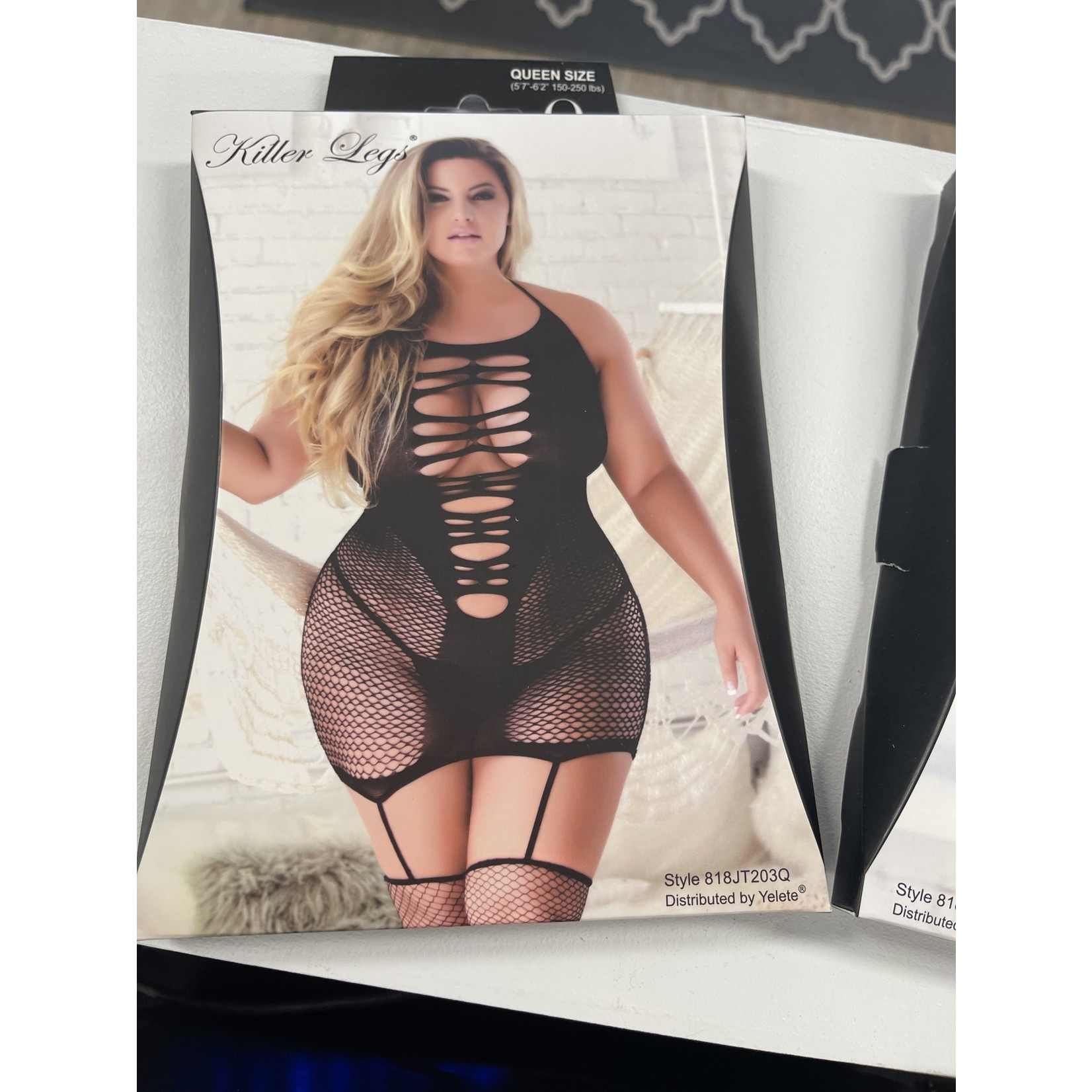 Yelete Halter Neck Ripped Fishnet Bodystocking