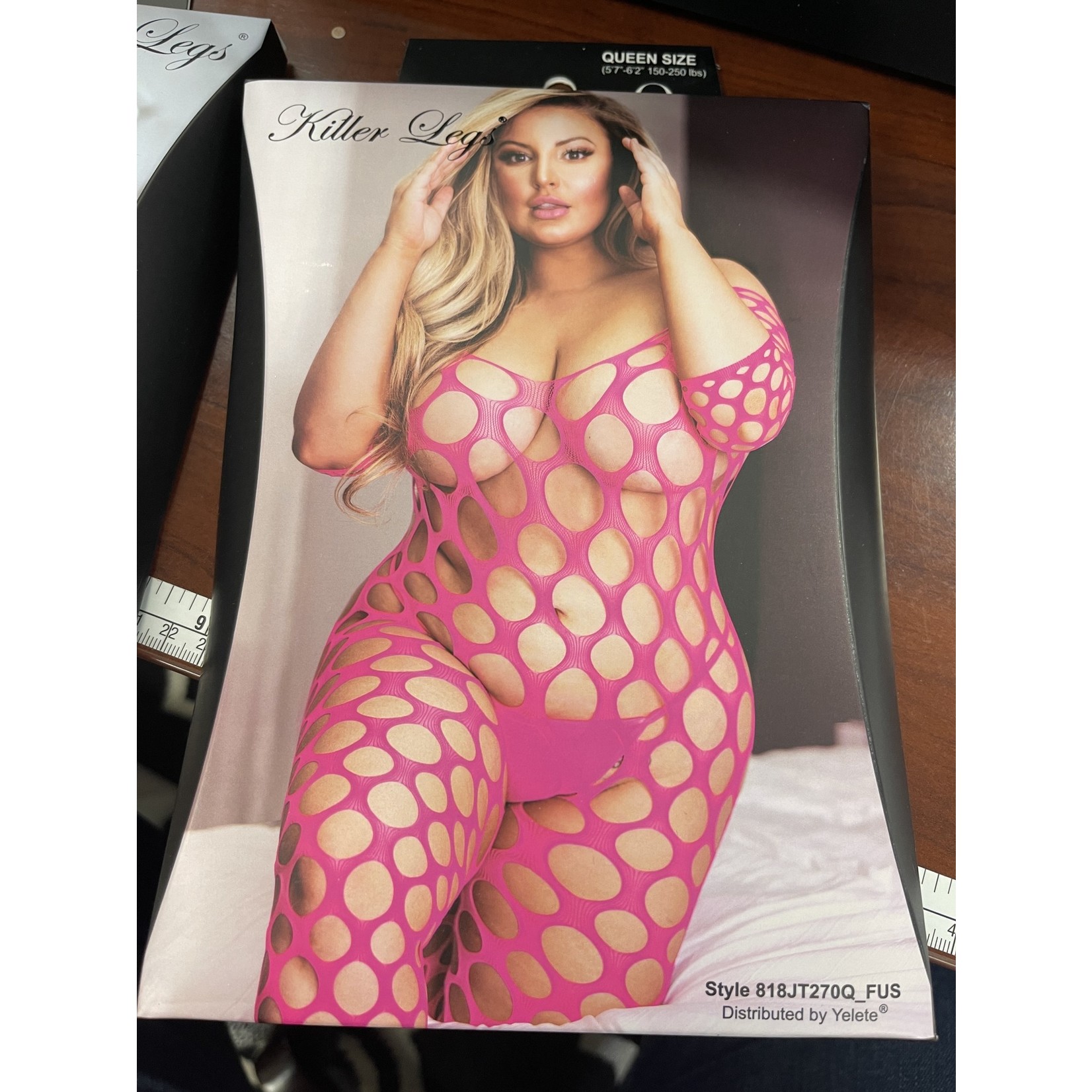 Yelete Open Work Fishnet 3/4 Sleeve Bodystocking