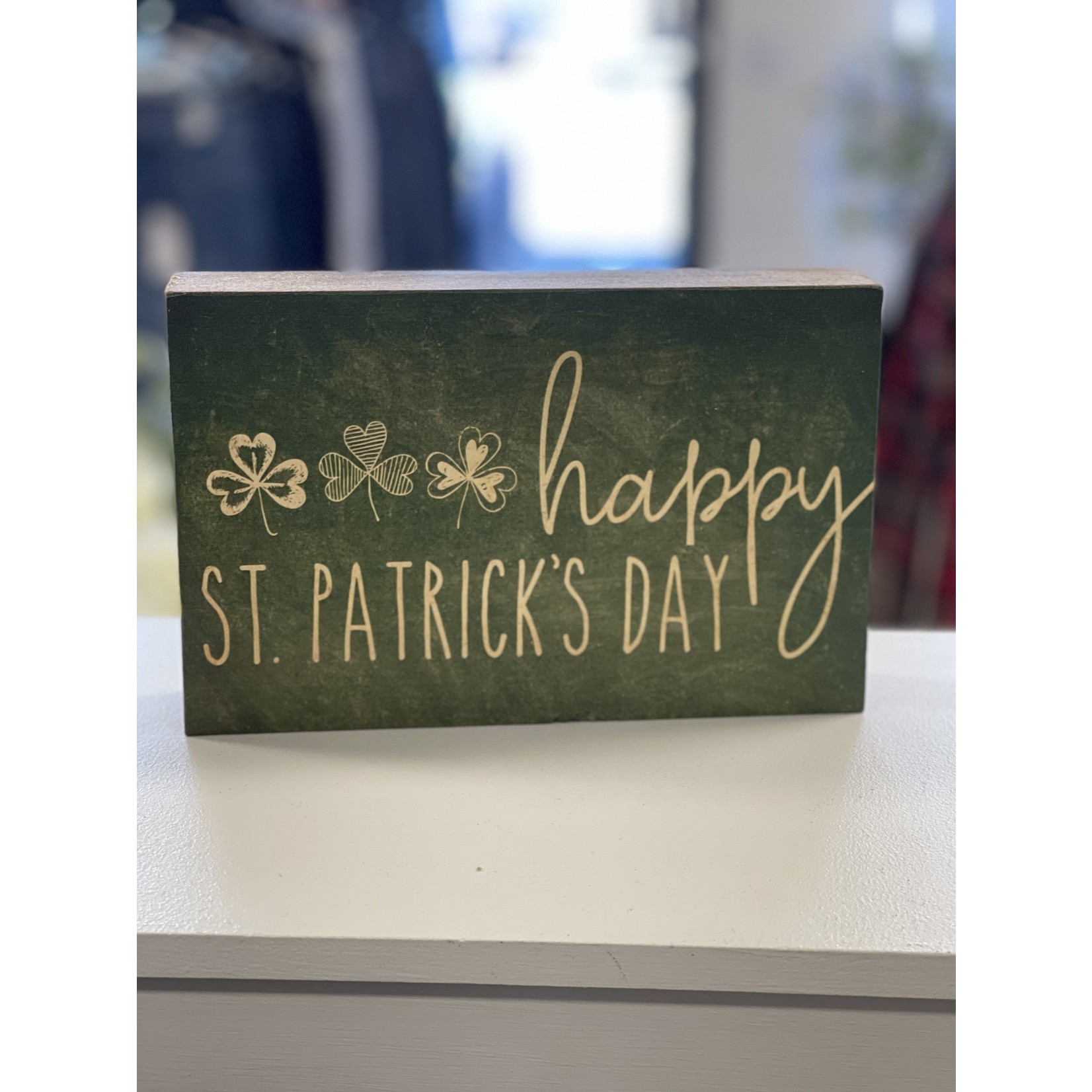 Rustic Marlin (Faire) Happy St. Patrick's Day Wooden Block