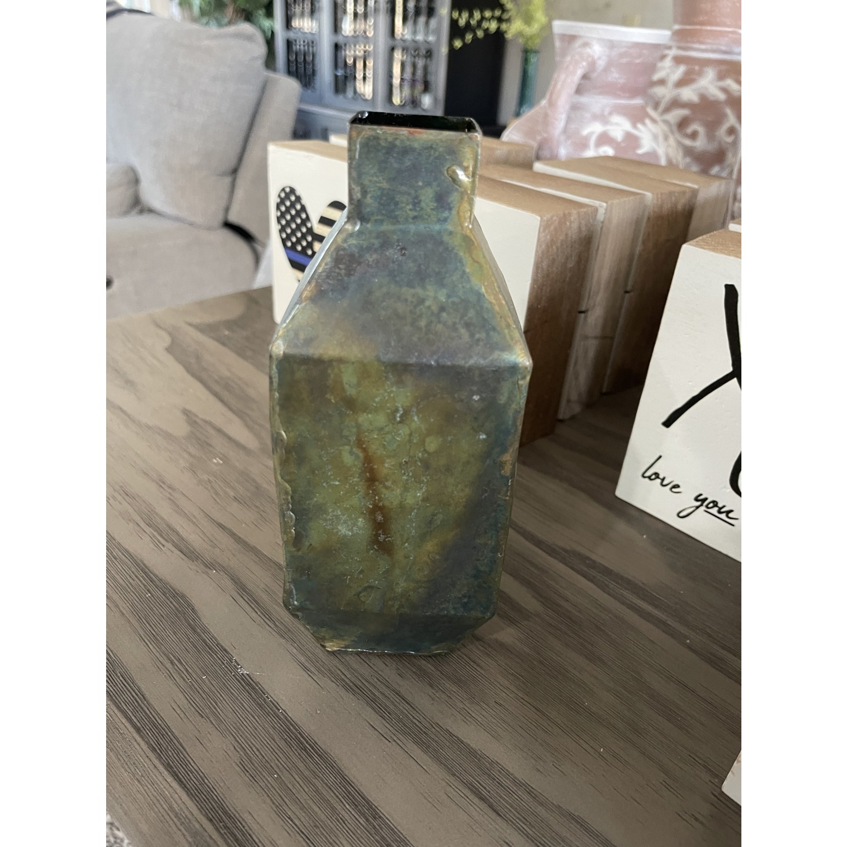 47th & Main Metal Vase-Green