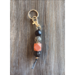 Jillian Kay - Faire Black and Leopard Silicone Bead Keychain