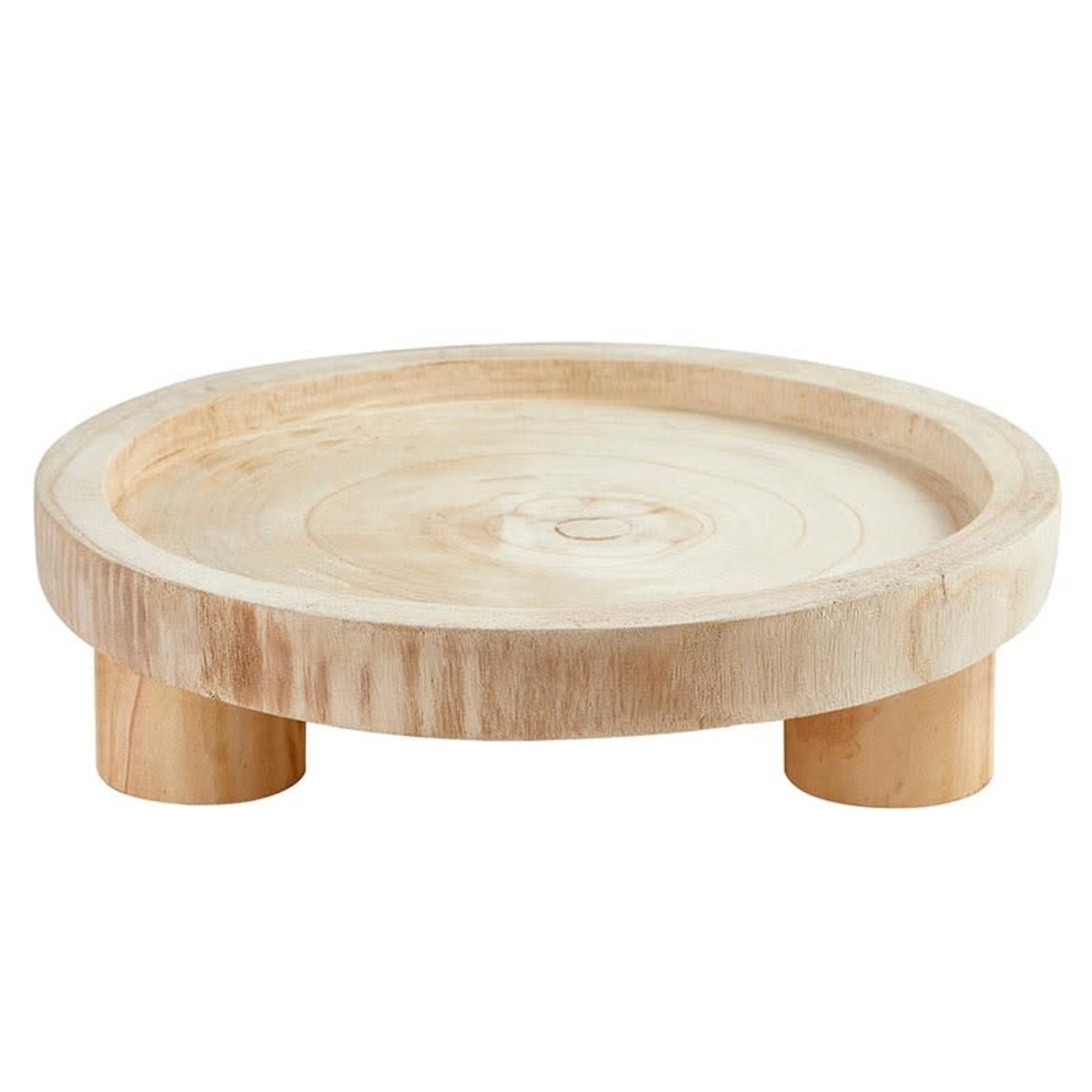 Paulownia Wood Pedestal Tray - Large