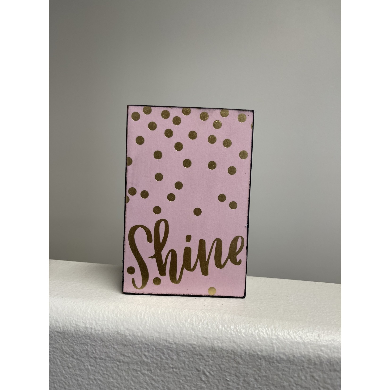 Home Wood Decor "Shine" in Gold and Pink