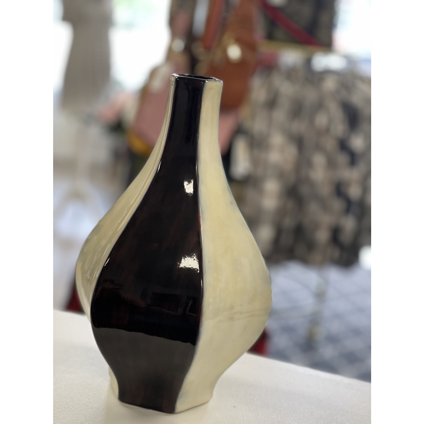 Taiwan Imports Black/ Ivory Vase