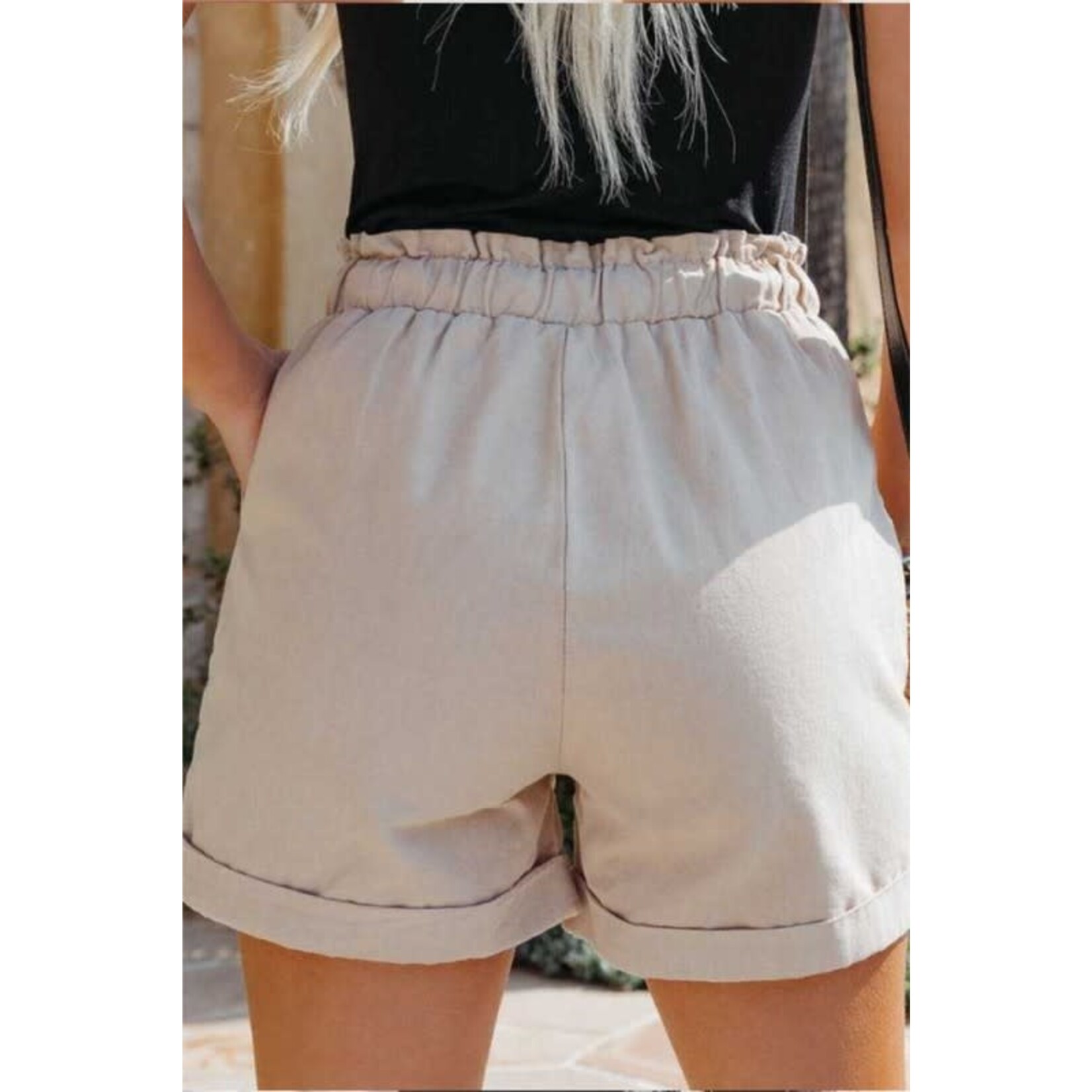 TFY Collection - Fashiongo Buttom Down wide leg short with Elastic Strap