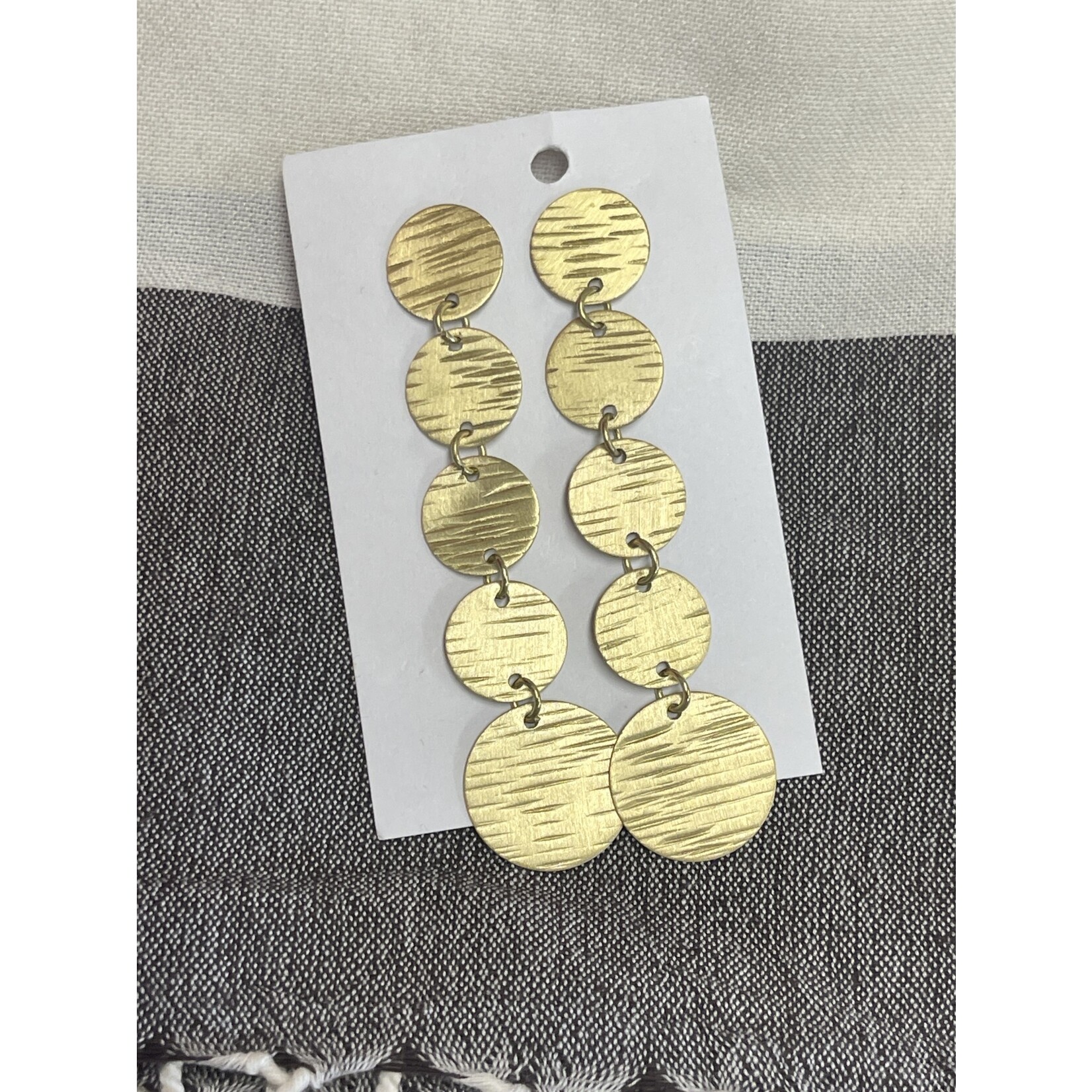 Summer Renee Jewelry HANDMADE Gold 5 Small Discs Dangling Earrings