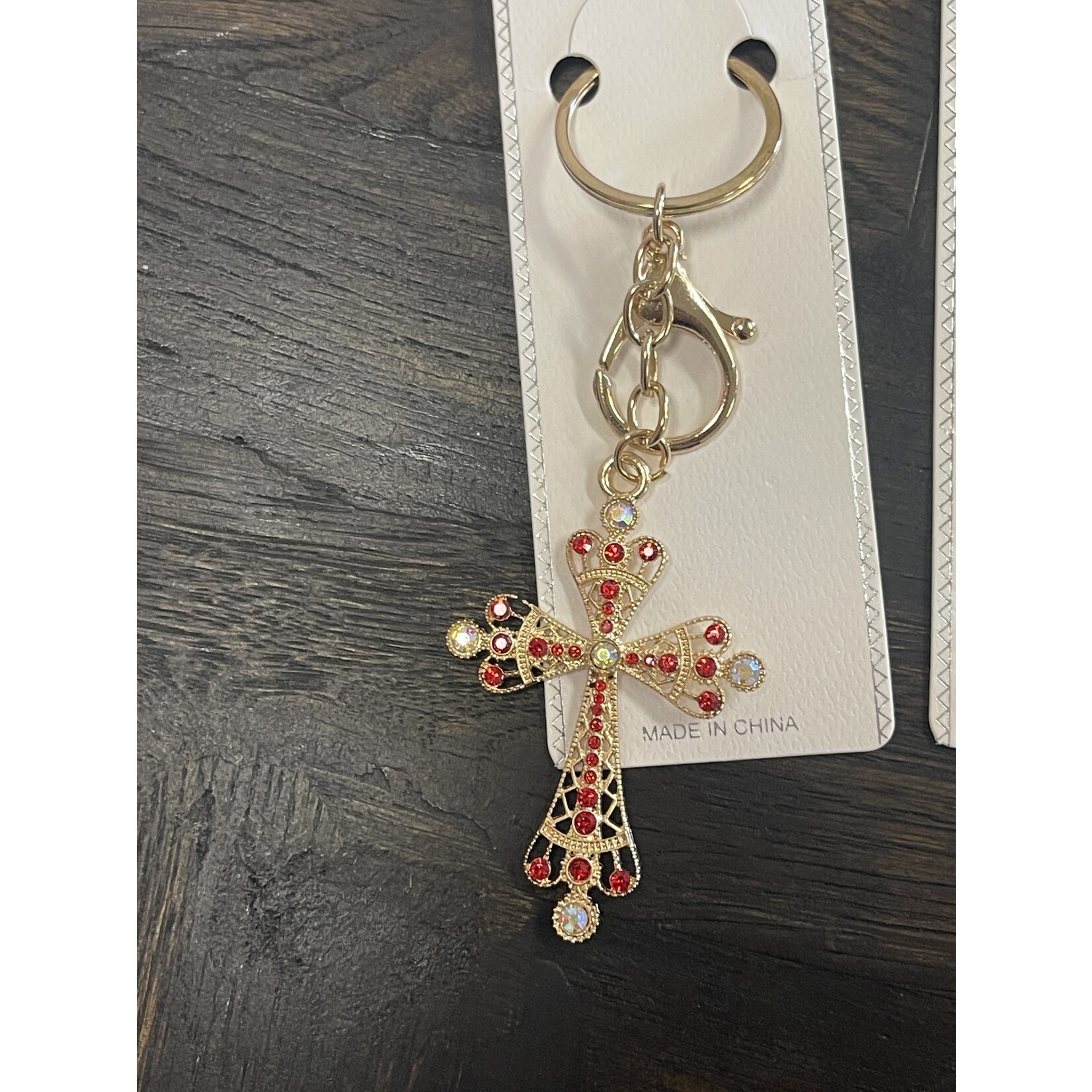 JHP Collection -  Faire Cross Rhinestone with Pearl Keychains