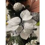 Ashland / Michael's Silver and White Poinsettia Tree Pick w/ Clip