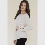 Perseption - Faire Side Slit Splicing BTTN Cuff Sweater