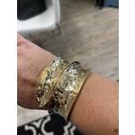 American Unique  Group Gold Cuff Bracelet