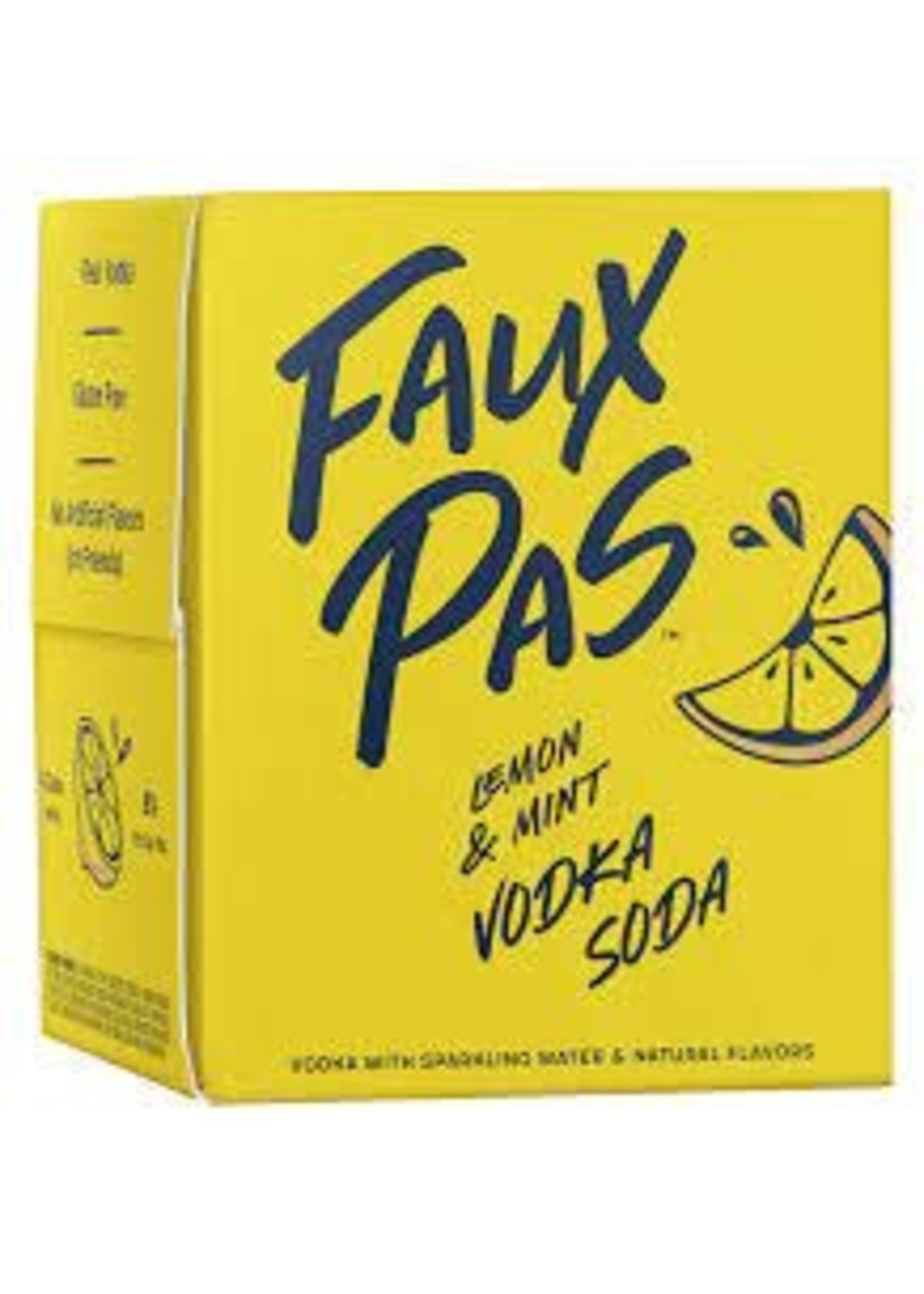 FAUX PAS LEMON MINT VODKA SODA 4PK