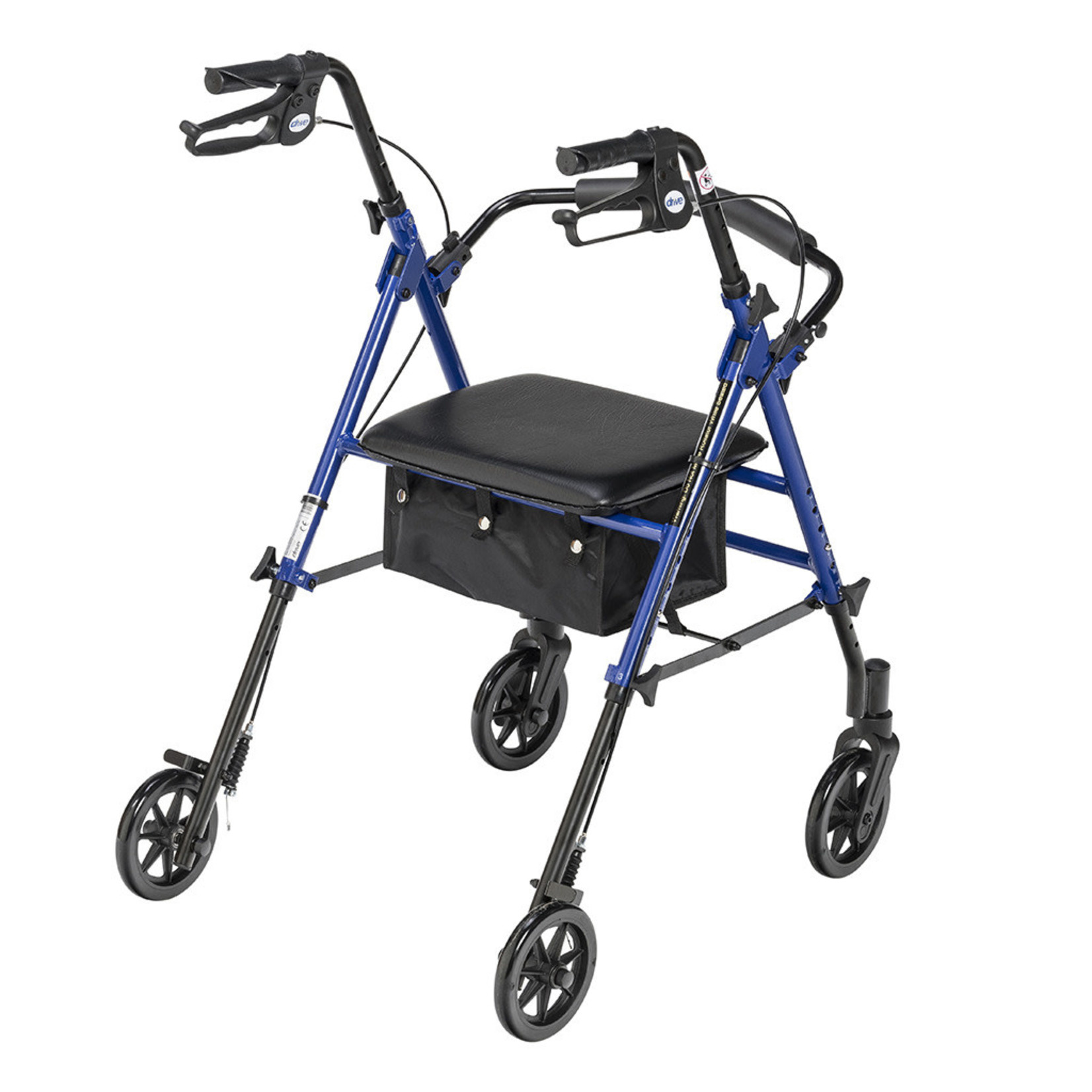 Drive Adjustable Height Rollator, 6" Casters