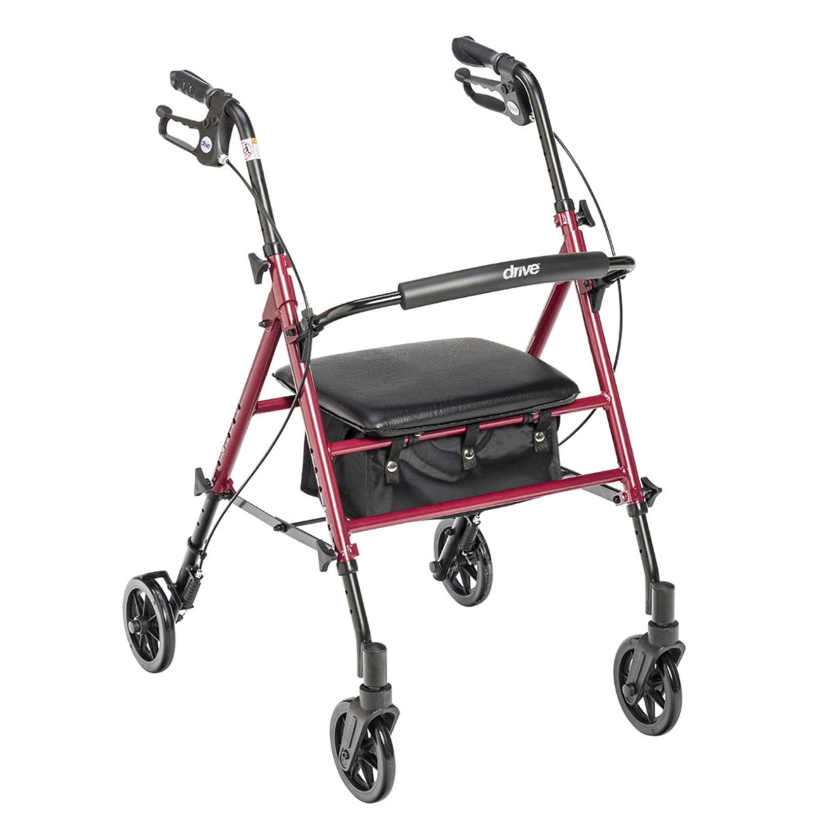 Drive Adjustable Height Rollator, 6" Casters