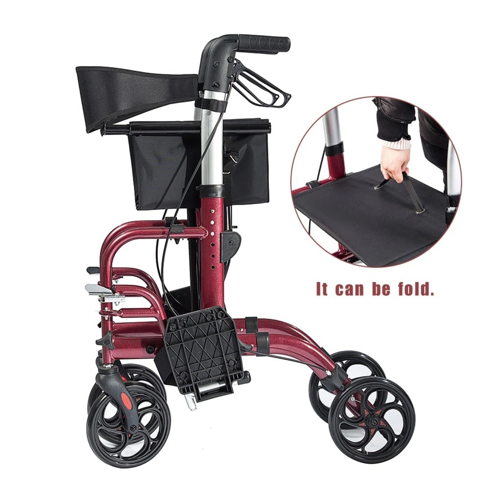 Elenker HFK-9213 Medical Transport Chair Foldable Rollator Walker