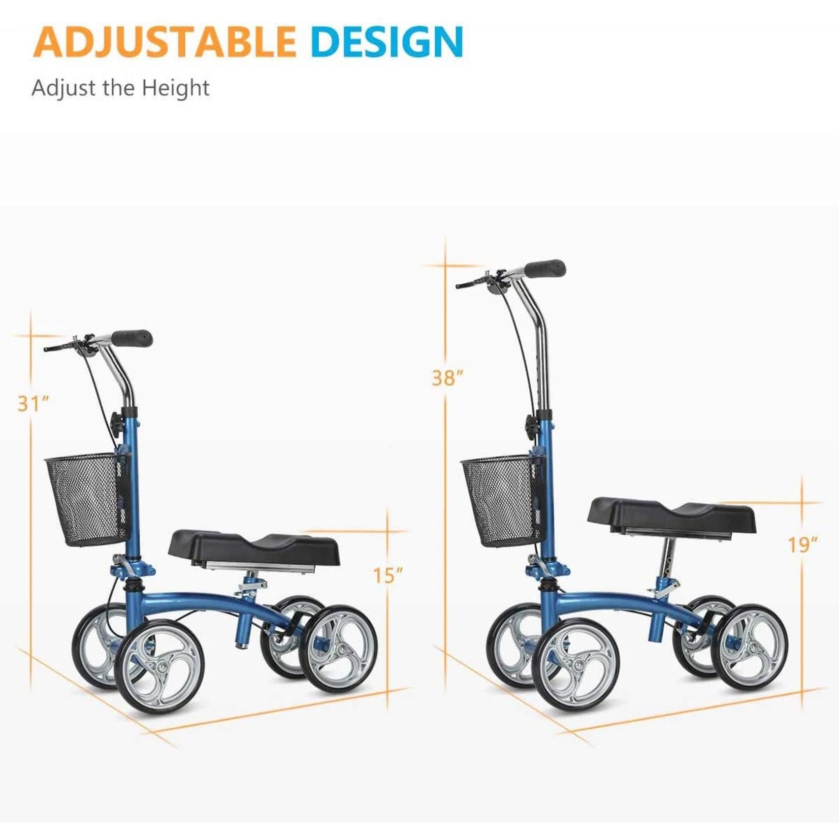 OasisSpace Lightweight Small Knee Scooter