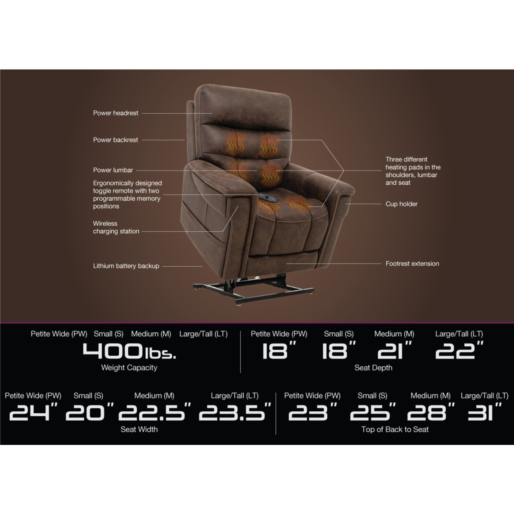 VivaLift Radiance Infinite Position Power Recliner