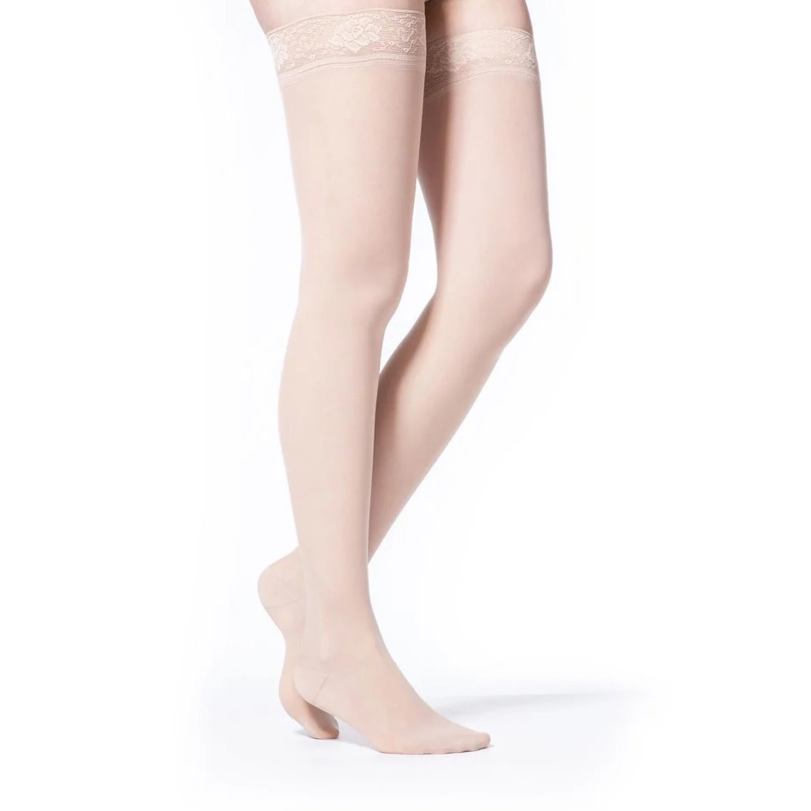 Sigvaris Women Sheer Thigh High with Grip-Top Compression Stockings