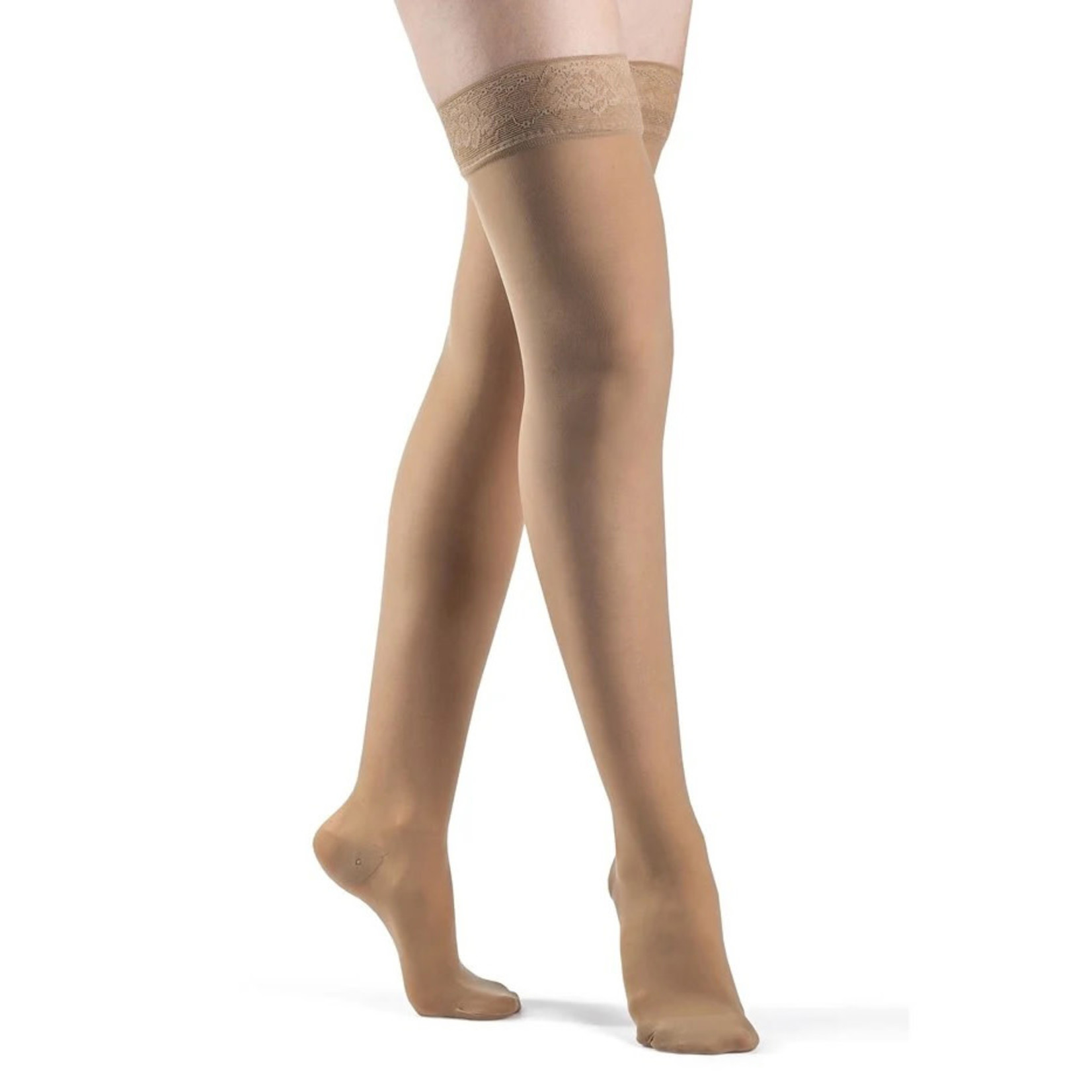 Jeba Sheer Thigh High Compression Hosiery Women's - Neutral