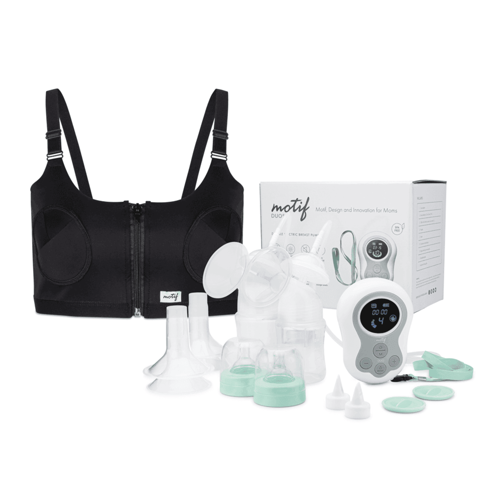 Motif Duo Double Electric Breast Pump with Hands-Free Pumping Bra