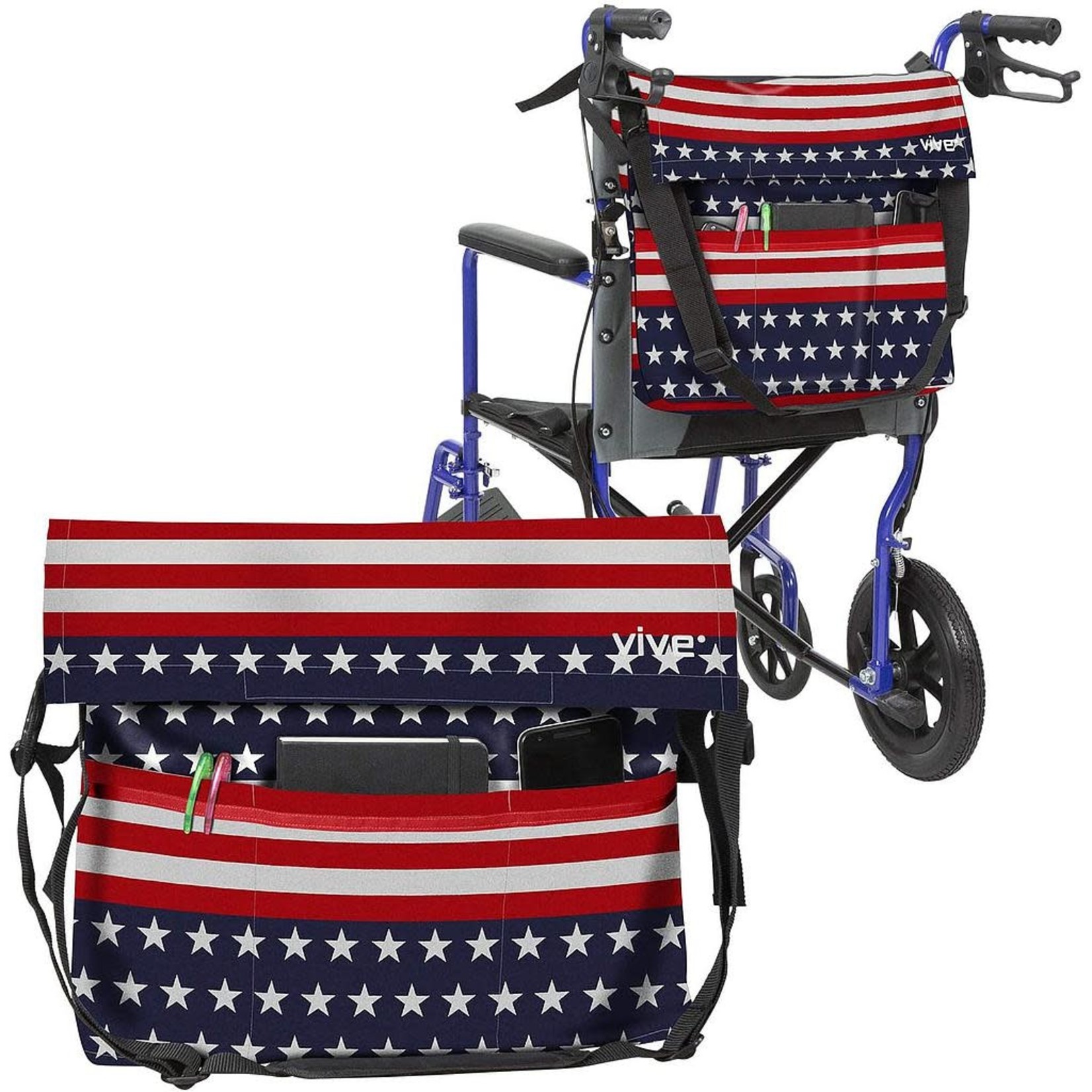 Vive Health Wheelchair Bag in Colored Patterns