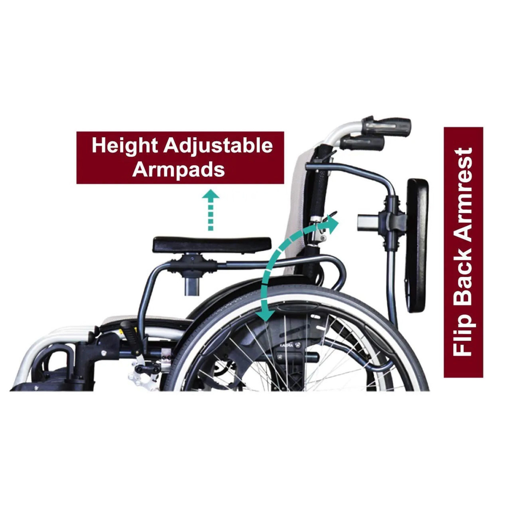 Karman S-Ergo 305 Ultra Lightweight Ergonomic Wheelchair with Adjustable Seat Height