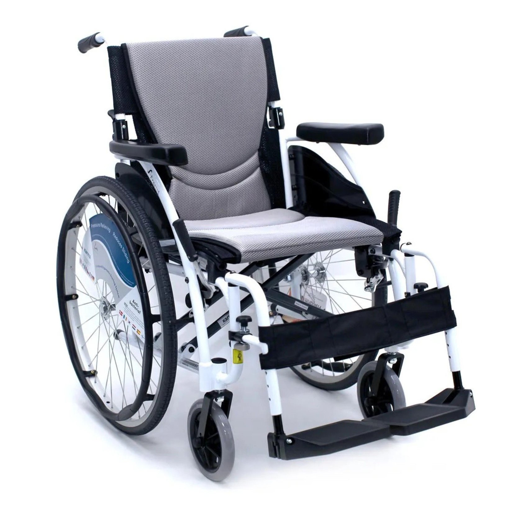 Karman S-Ergo 115 Ultra Lightweight Ergonomic Wheelchair Alpine White 18" seat Standard Wheels