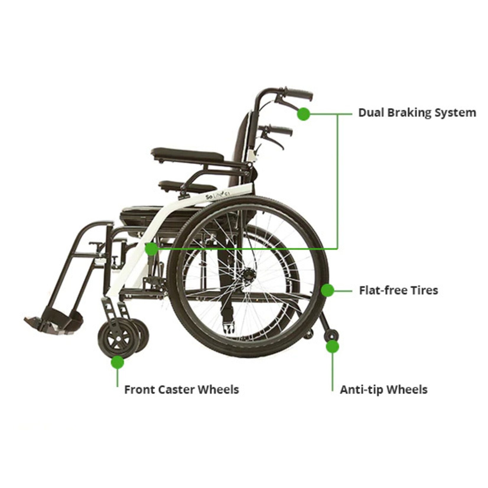 Journey So Lite Super Lightweight Folding Wheelchair - White