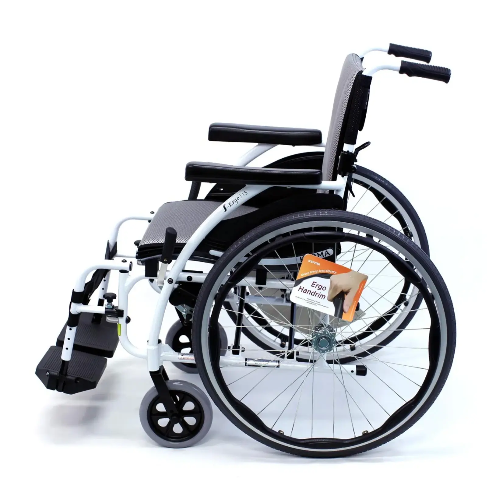 Karman S-Ergo 115 Ultra Lightweight Ergonomic Wheelchair Alpine White 18" seat Standard Wheels